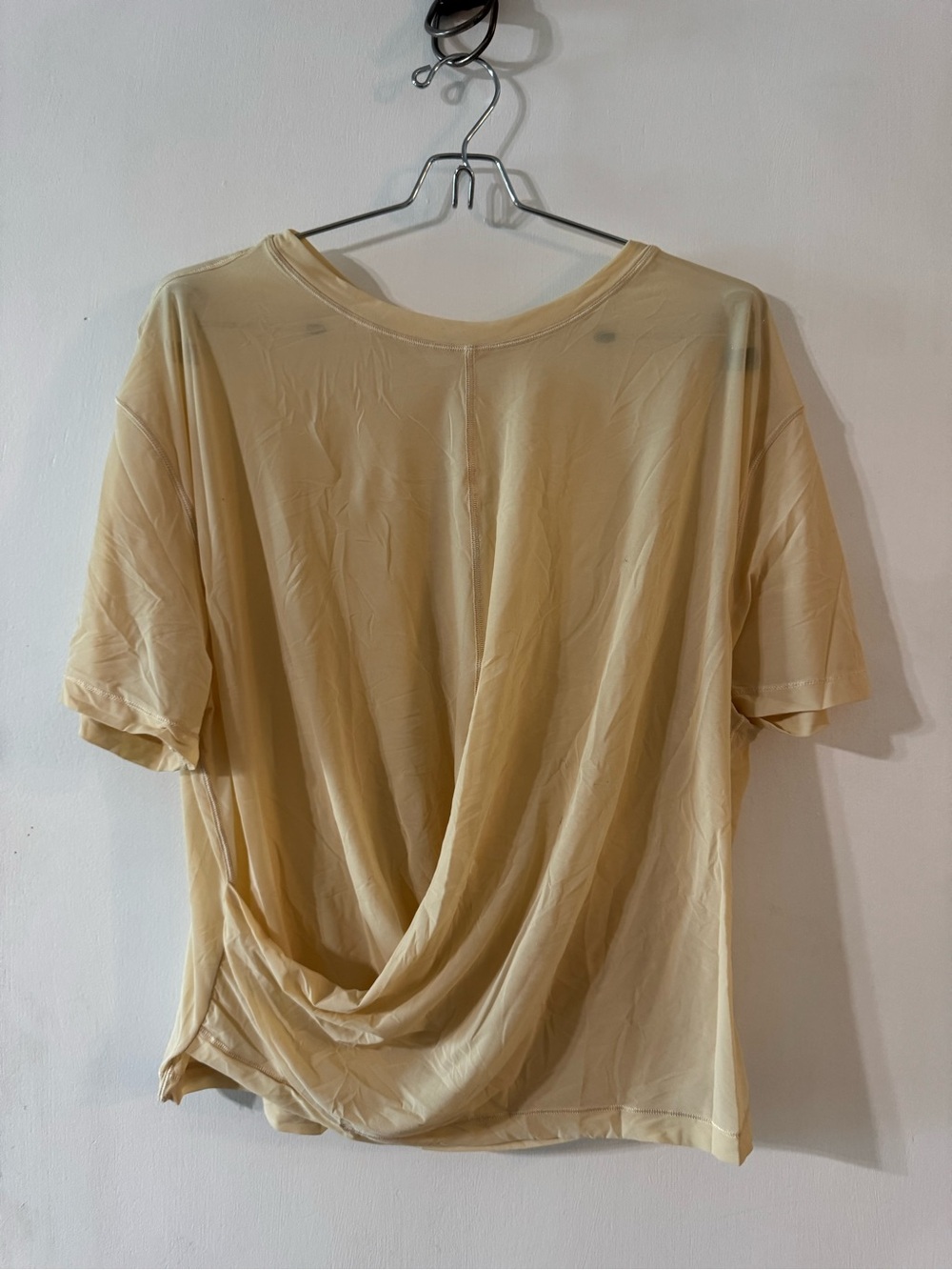 lululemon athletica Cream Short-Sleeve Draped Back Top